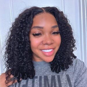 Natural Black Curly Wig (E)